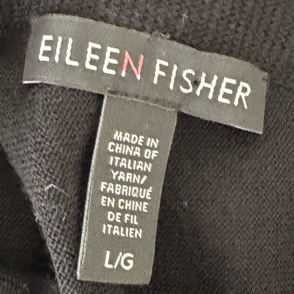 Eileen Fisher Asymmetrical Soft Merino Wool Top – One‑Shoulder Black, L/G - Picture 3 of 4